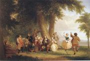 Asher Brown Durand Dance on the battery in the Presence of Peter Stuyvesant oil painting reproduction